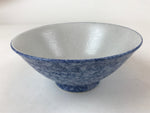 Japanese Ceramic Big Bowl Vtg White Light Blue Flower Ramen Donburi PY607