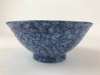 Japanese Ceramic Big Bowl Vtg White Light Blue Flower Ramen Donburi PY607