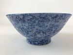 Japanese Ceramic Big Bowl Vtg White Light Blue Flower Ramen Donburi PY607