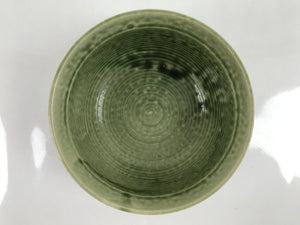 Japanese Ceramic Bowl Banko Ware Vtg Side Dish Green Flowers Line Pattern PY993