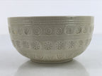Japanese Ceramic Bowl Banko Ware Vtg Side Dish White Flowers Line Pattern PY998