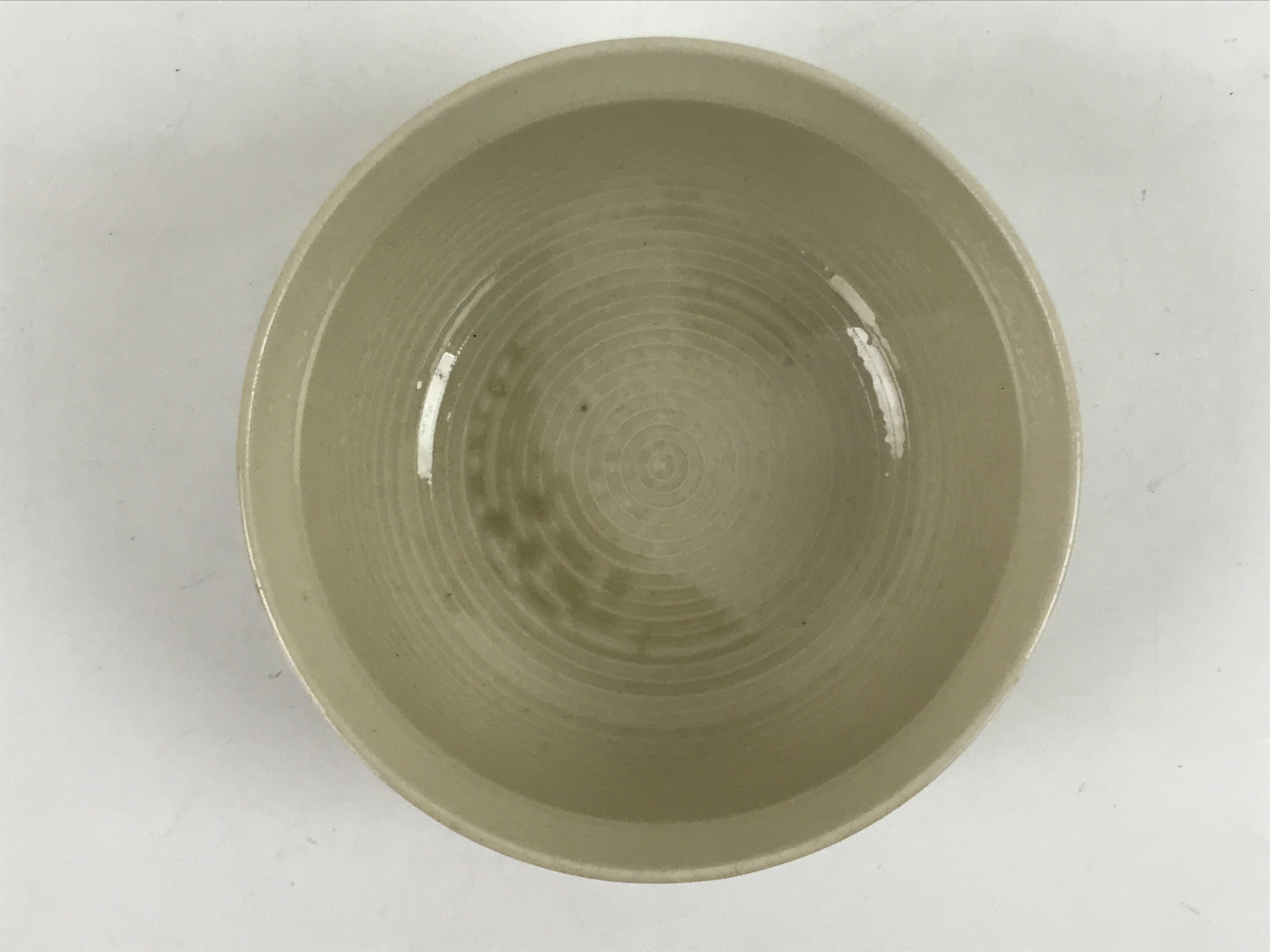 Japanese Ceramic Bowl Banko Ware Vtg Side Dish White Flowers Line Pattern PY998
