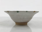 Japanese Ceramic Bowl Chawan Pottery Vtg Gray Green Brown Wood Box PX812