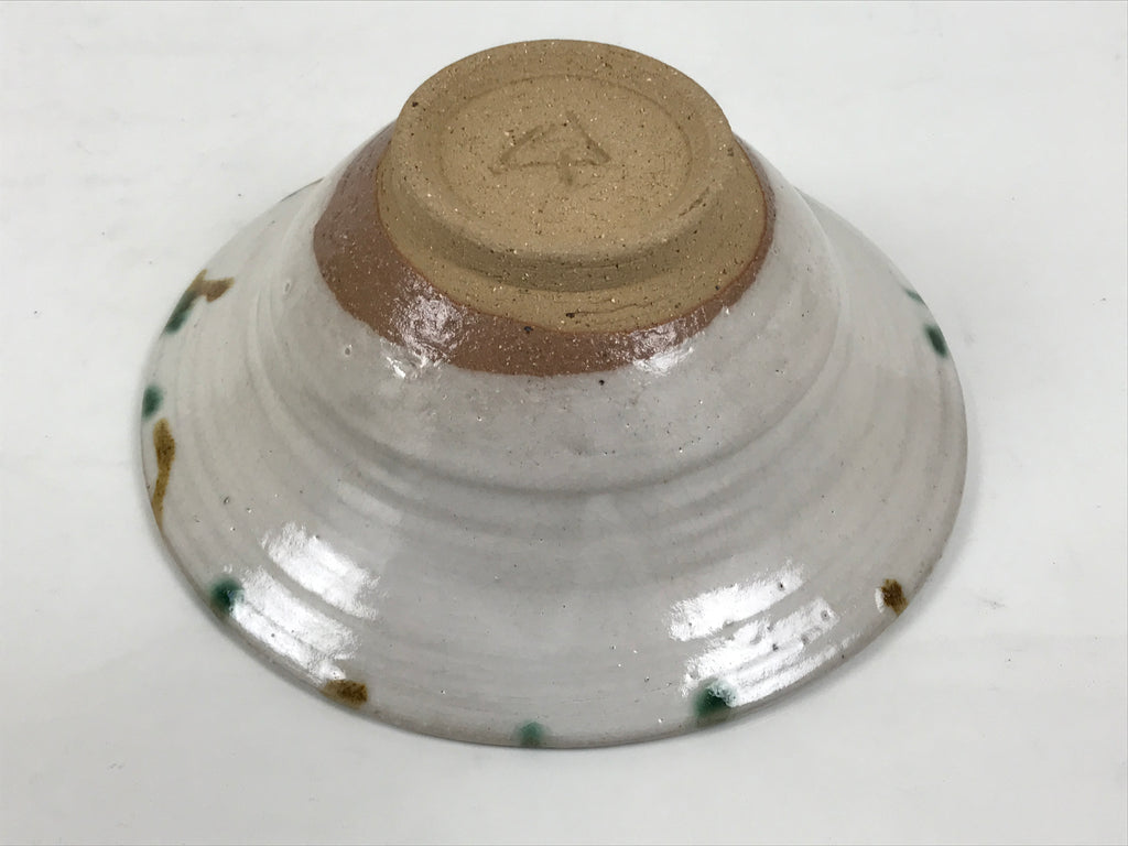 Japanese Ceramic Bowl Chawan Pottery Vtg Gray Green Brown Wood Box PX812