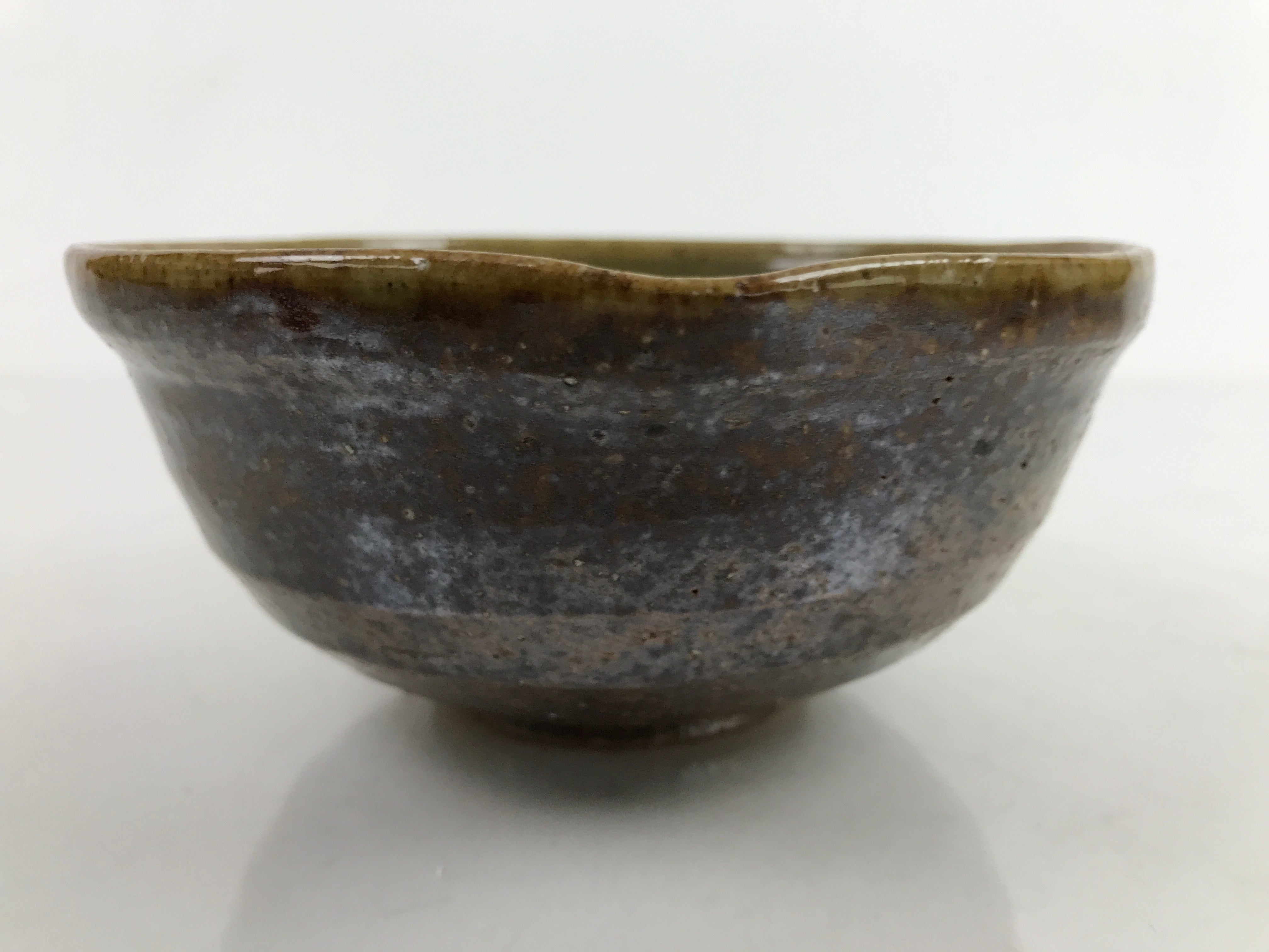 Japanese Ceramic Bowl Kobachi Owan Vtg Katakuchi Nimono Nabe Green Brown Y122