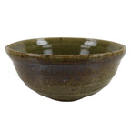Japanese Ceramic Bowl Kobachi Owan Vtg Katakuchi Nimono Nabe Green Brown Y123
