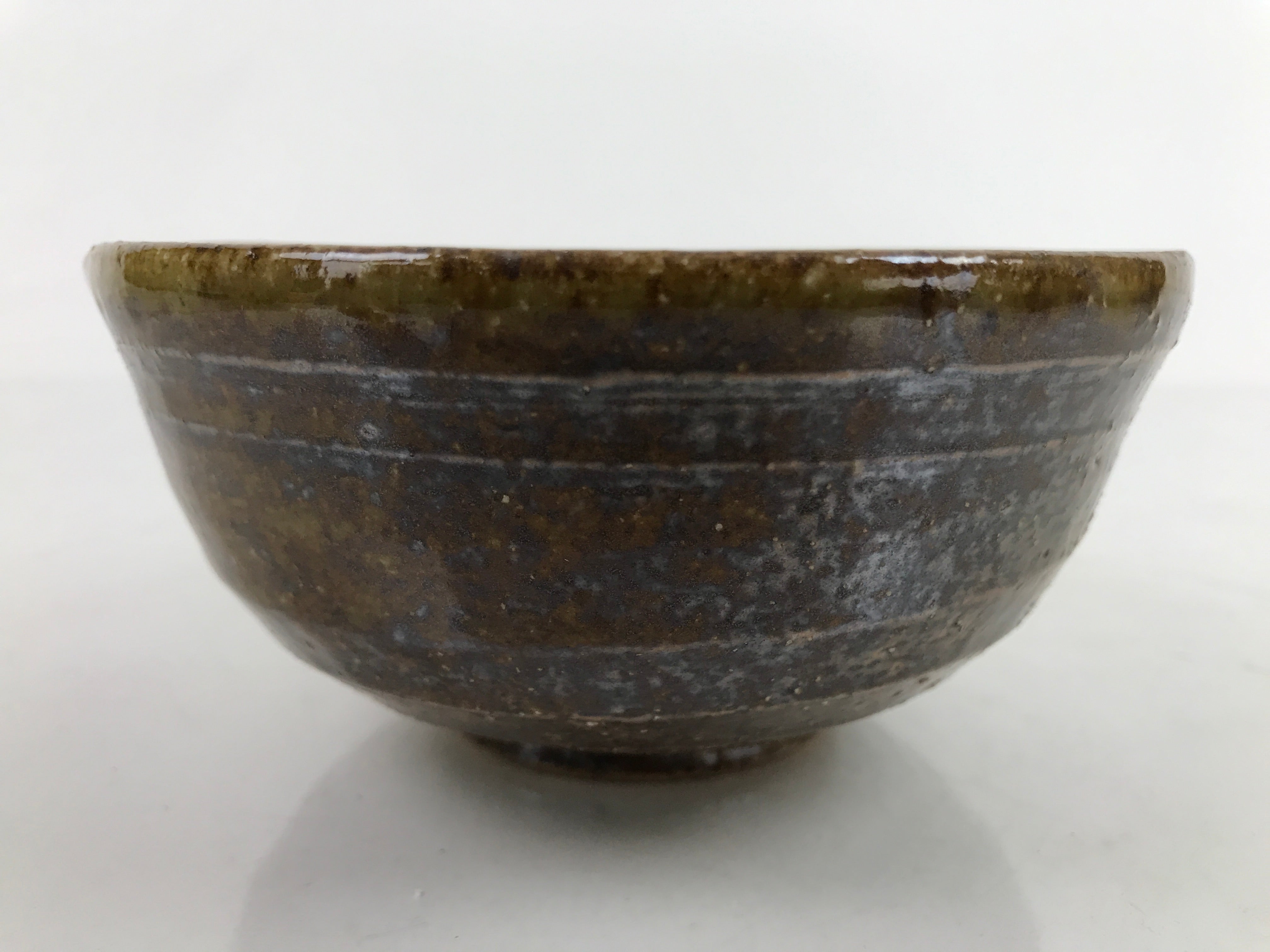 Japanese Ceramic Bowl Kobachi Owan Vtg Katakuchi Nimono Nabe Green Brown Y124