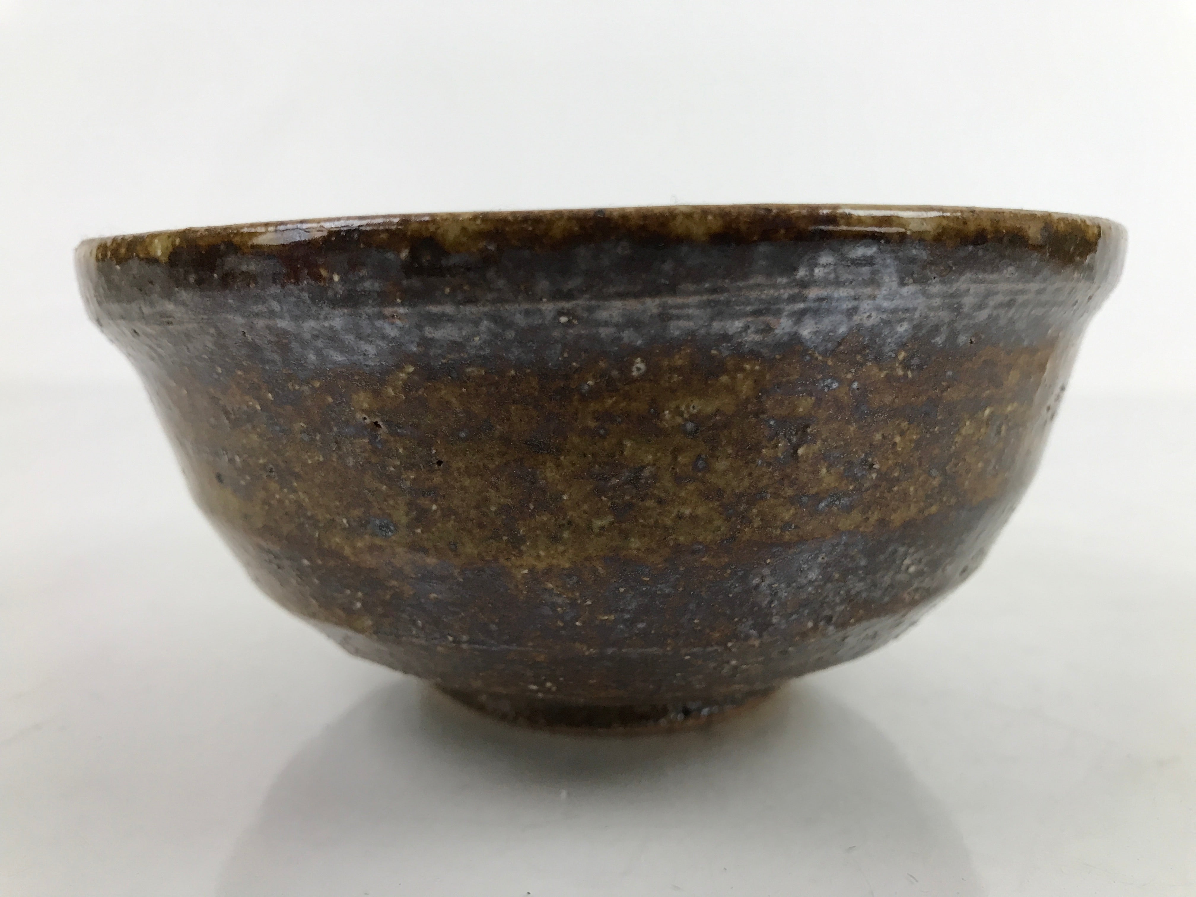 Japanese Ceramic Bowl Kobachi Owan Vtg Katakuchi Nimono Nabe Green Brown Y125