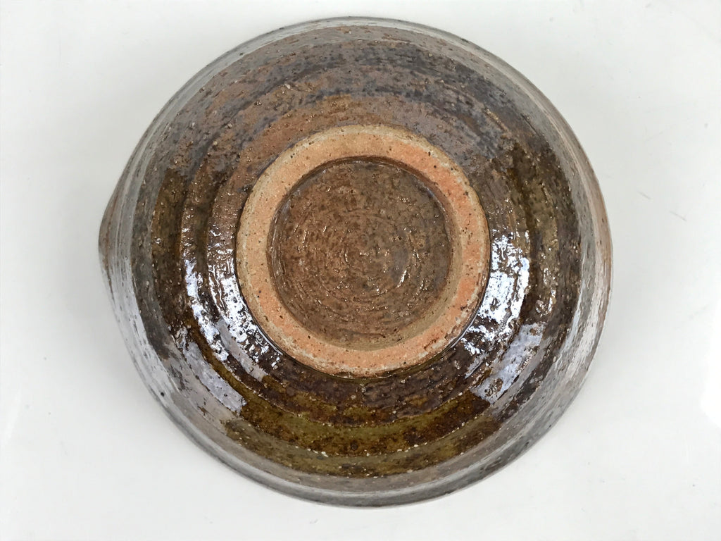 Japanese Ceramic Bowl Kobachi Owan Vtg Katakuchi Nimono Nabe Green Brown Y127