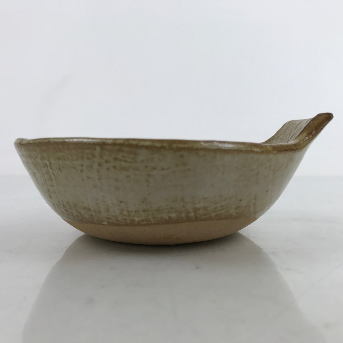 Japanese Ceramic Bowl Kobachi Vtg Nabe Side Dish Bamboo Leaves Light Brown Y157