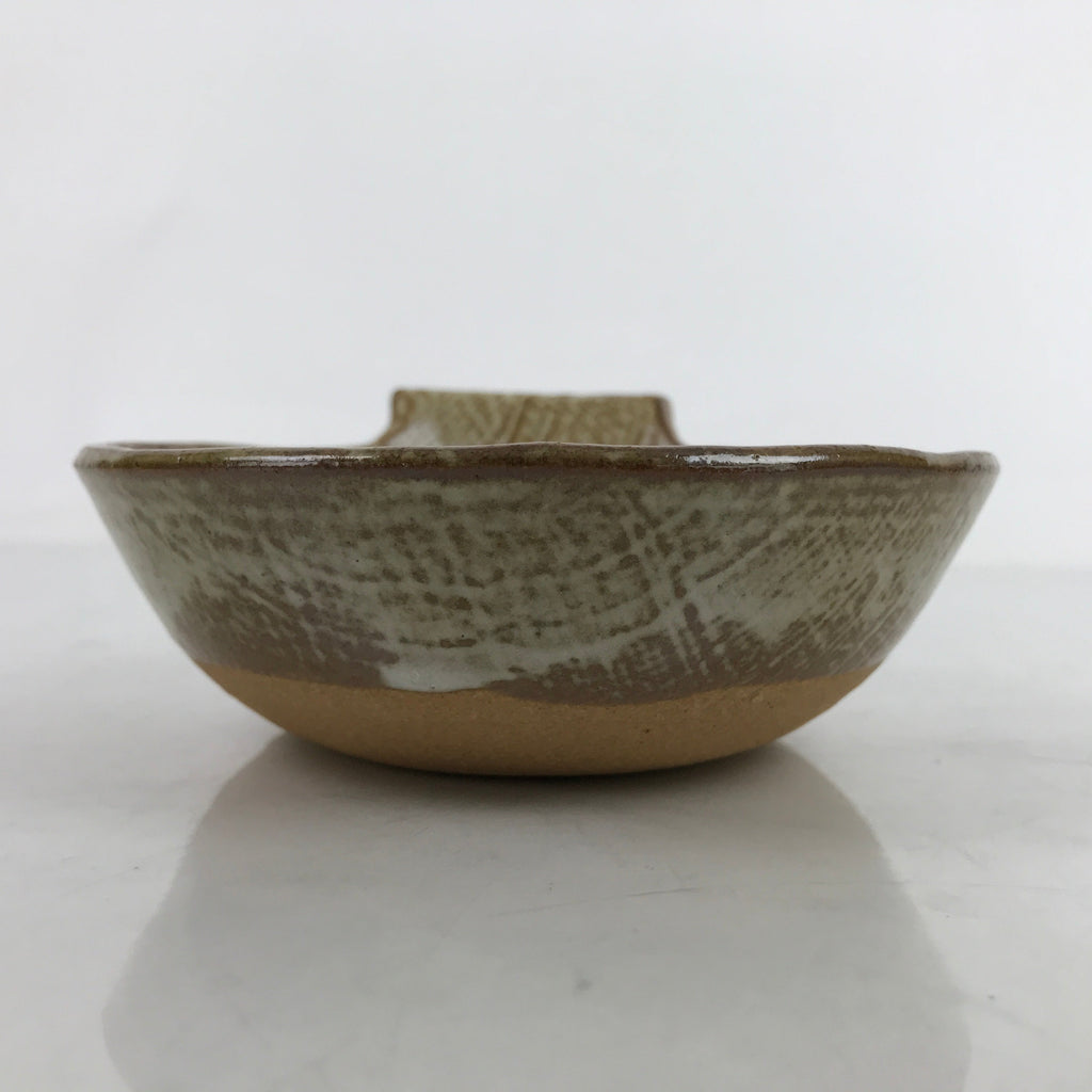 Japanese Ceramic Bowl Kobachi Vtg Nabe Side Dish Bamboo Leaves Light Brown Y165