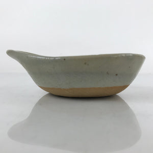 Japanese Ceramic Bowl Kobachi Vtg Nabe Side Dish Teardrop Beige Gray PY897