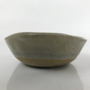 Japanese Ceramic Bowl Kobachi Vtg Nabe Side Dish Teardrop Beige Gray PY898