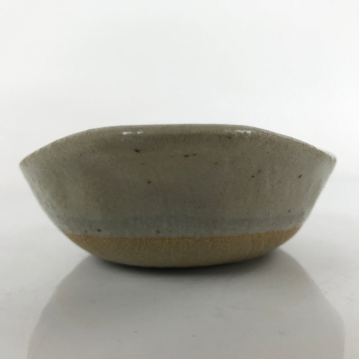 Japanese Ceramic Bowl Kobachi Vtg Nabe Side Dish Teardrop Beige Gray PY899