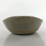 Japanese Ceramic Bowl Kobachi Vtg Nabe Side Dish Teardrop Beige Gray PY899