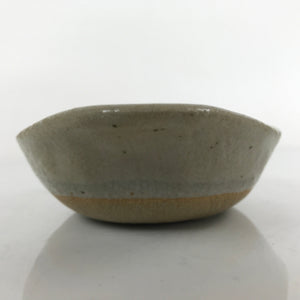 Japanese Ceramic Bowl Kobachi Vtg Nabe Side Dish Teardrop Beige Gray PY899