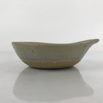 Japanese Ceramic Bowl Kobachi Vtg Nabe Side Dish Teardrop Beige Gray PY900