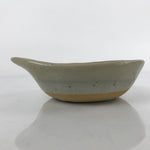 Japanese Ceramic Bowl Kobachi Vtg Nabe Side Dish Teardrop Beige Gray PY901