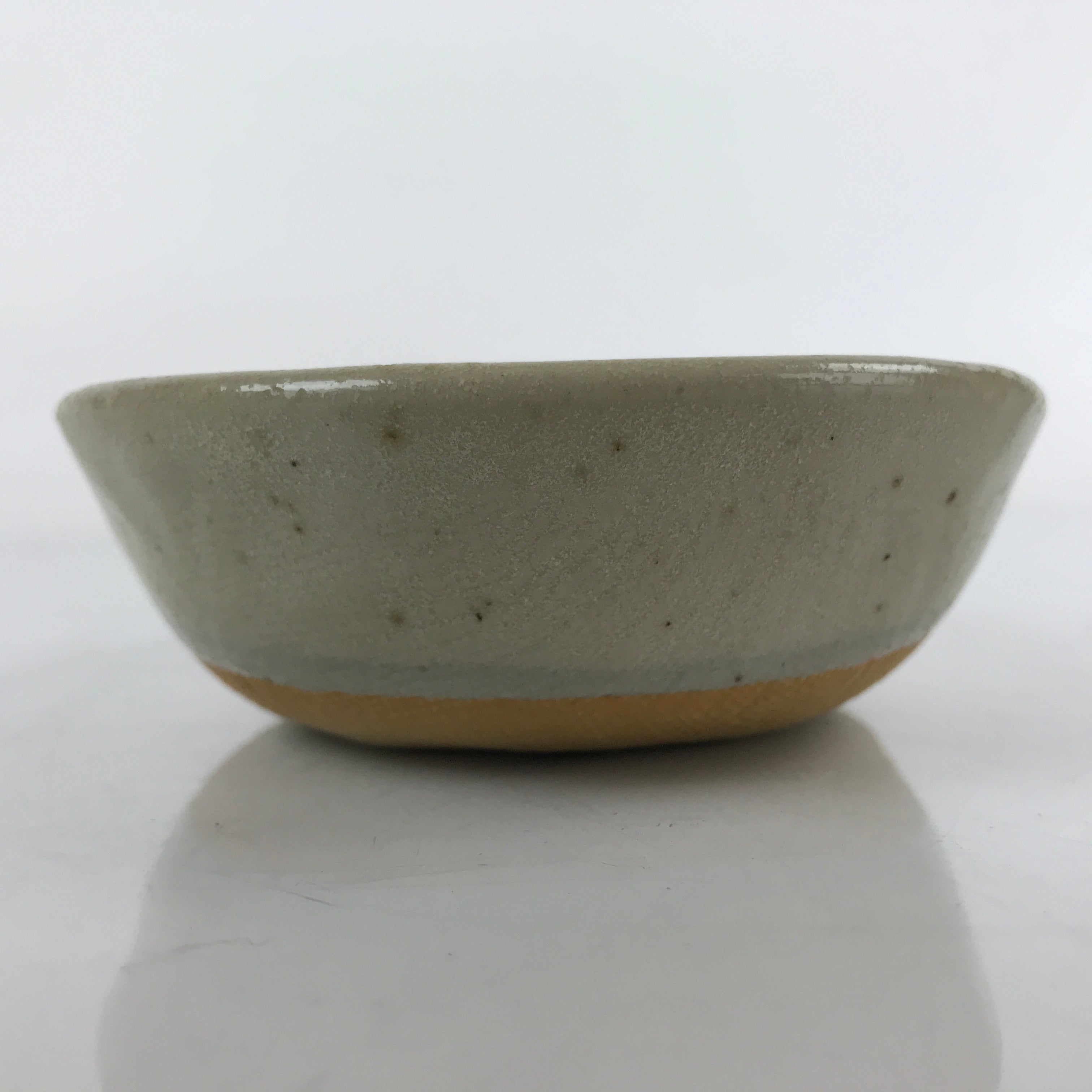 Japanese Ceramic Bowl Kobachi Vtg Nabe Side Dish Teardrop Beige Gray PY902