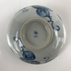 Japanese Ceramic Bowl Kobachi Vtg Side Dish Blue Gray Grapes Design PY904