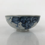 Japanese Ceramic Bowl Kobachi Vtg Side Dish Blue Gray Grapes Design PY905