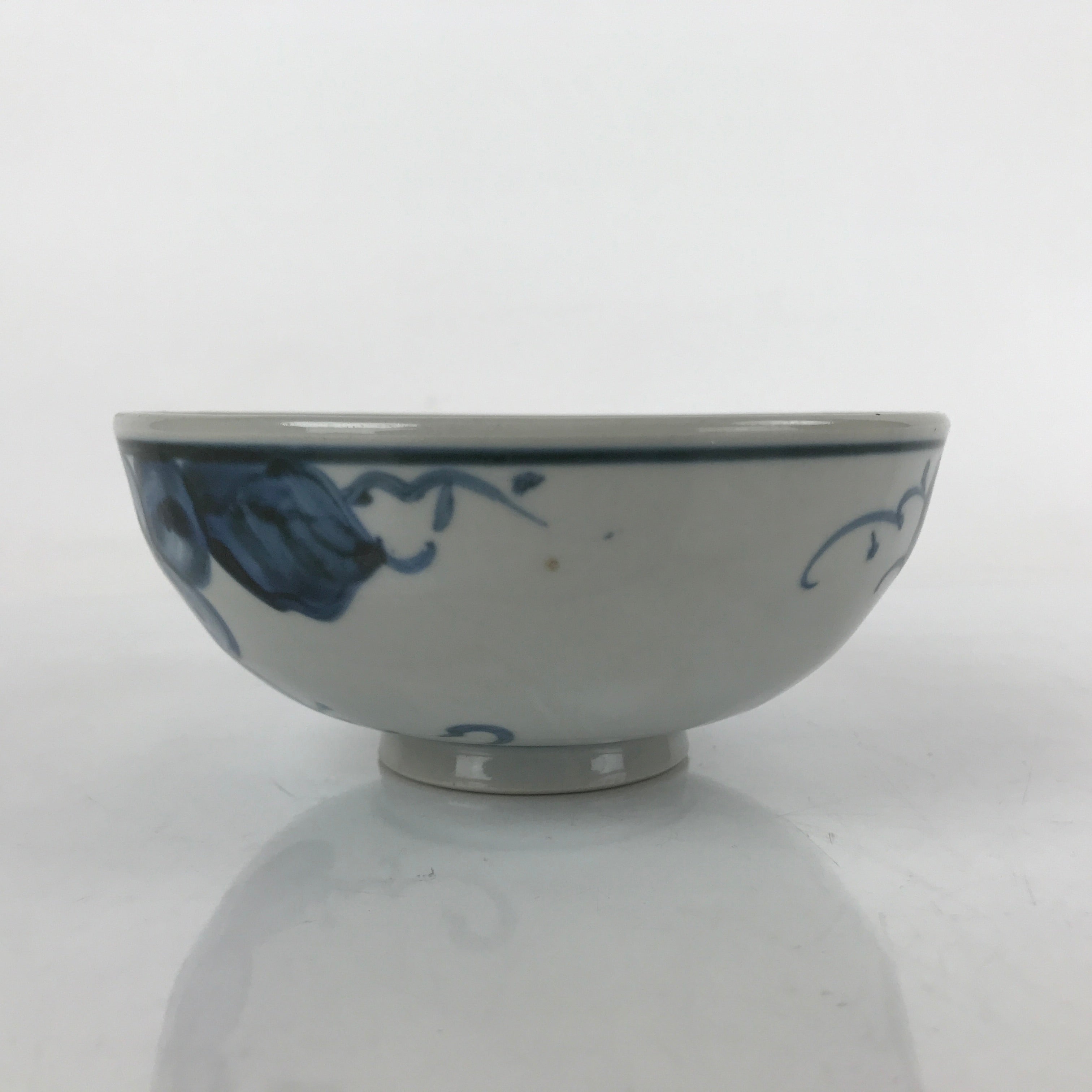 Japanese Ceramic Bowl Kobachi Vtg Side Dish Blue Gray Grapes Design PY905