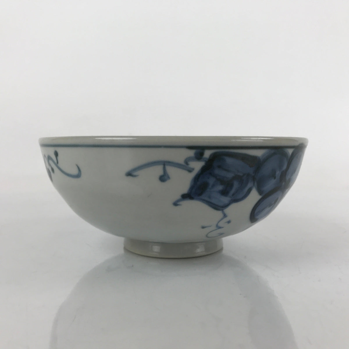 Japanese Ceramic Bowl Kobachi Vtg Side Dish Blue Gray Grapes Design PY906