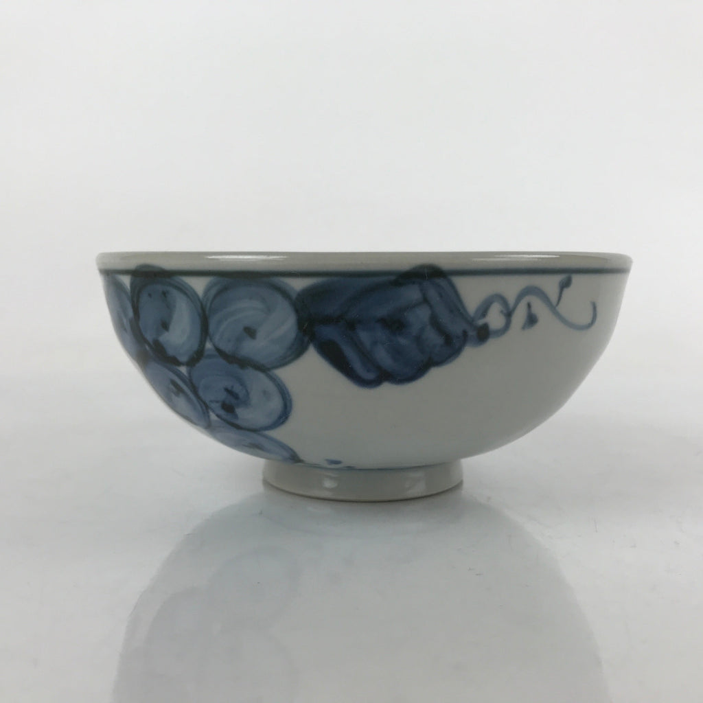 Japanese Ceramic Bowl Kobachi Vtg Side Dish Blue Gray Grapes Design PY906