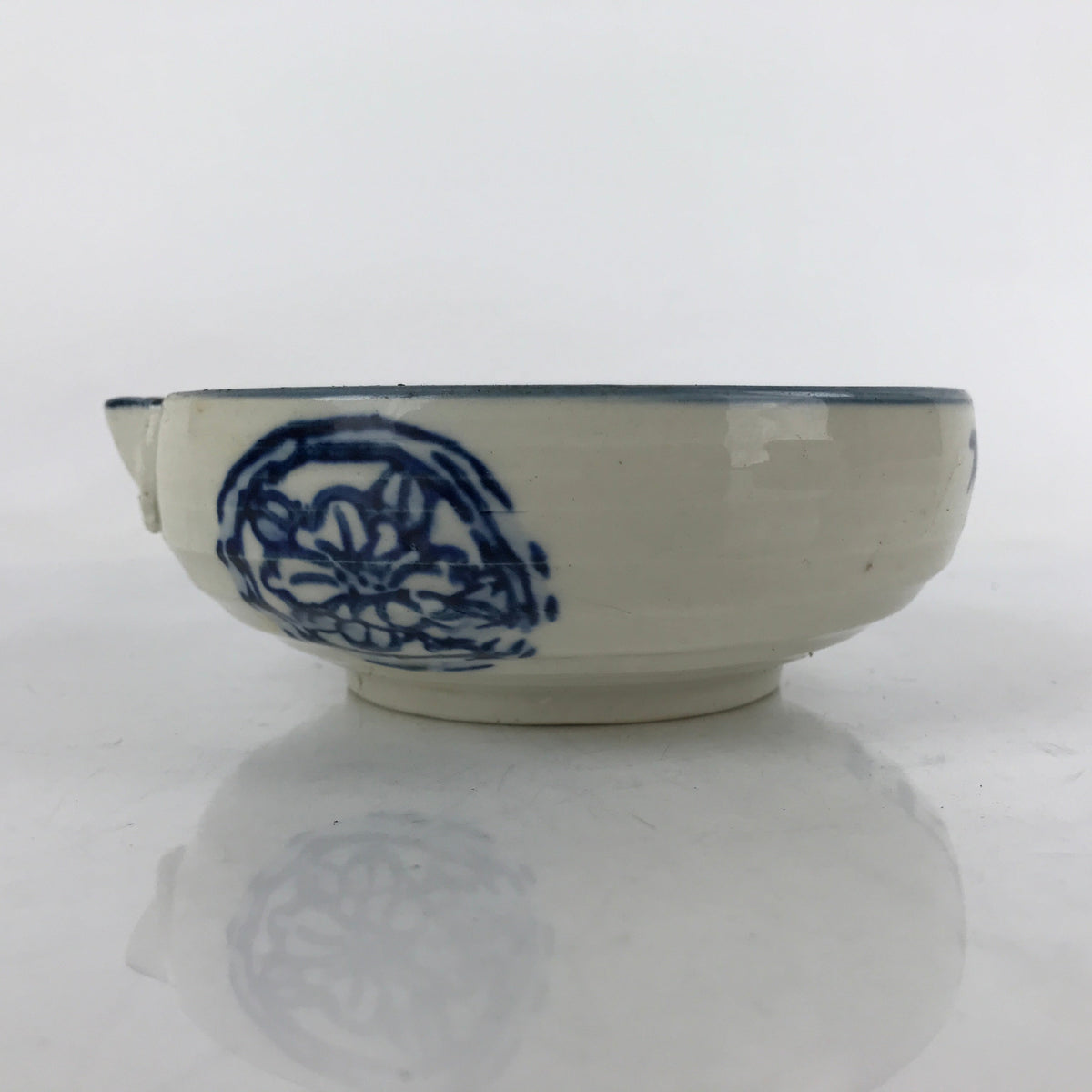 Japanese Ceramic Bowl Kobachi Vtg Side Dish Katakuchi Blue White Floral PY921