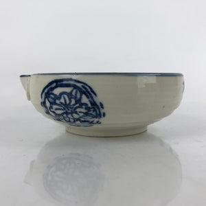 Japanese Ceramic Bowl Kobachi Vtg Side Dish Katakuchi Blue White Floral PY921