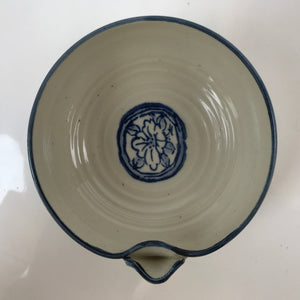 Japanese Ceramic Bowl Kobachi Vtg Side Dish Katakuchi Blue White Floral PY922