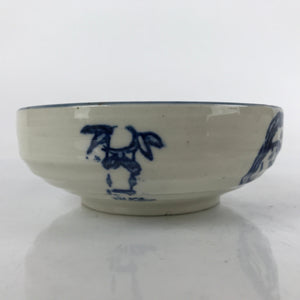 Japanese Ceramic Bowl Kobachi Vtg Side Dish Katakuchi Blue White Floral PY923