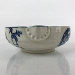 Japanese Ceramic Bowl Kobachi Vtg Side Dish Katakuchi Blue White Floral PY925