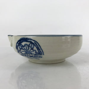 Japanese Ceramic Bowl Kobachi Vtg Side Dish Katakuchi Blue White Floral PY925