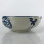 Japanese Ceramic Bowl Kobachi Vtg Side Dish Katakuchi Blue White Floral PY926