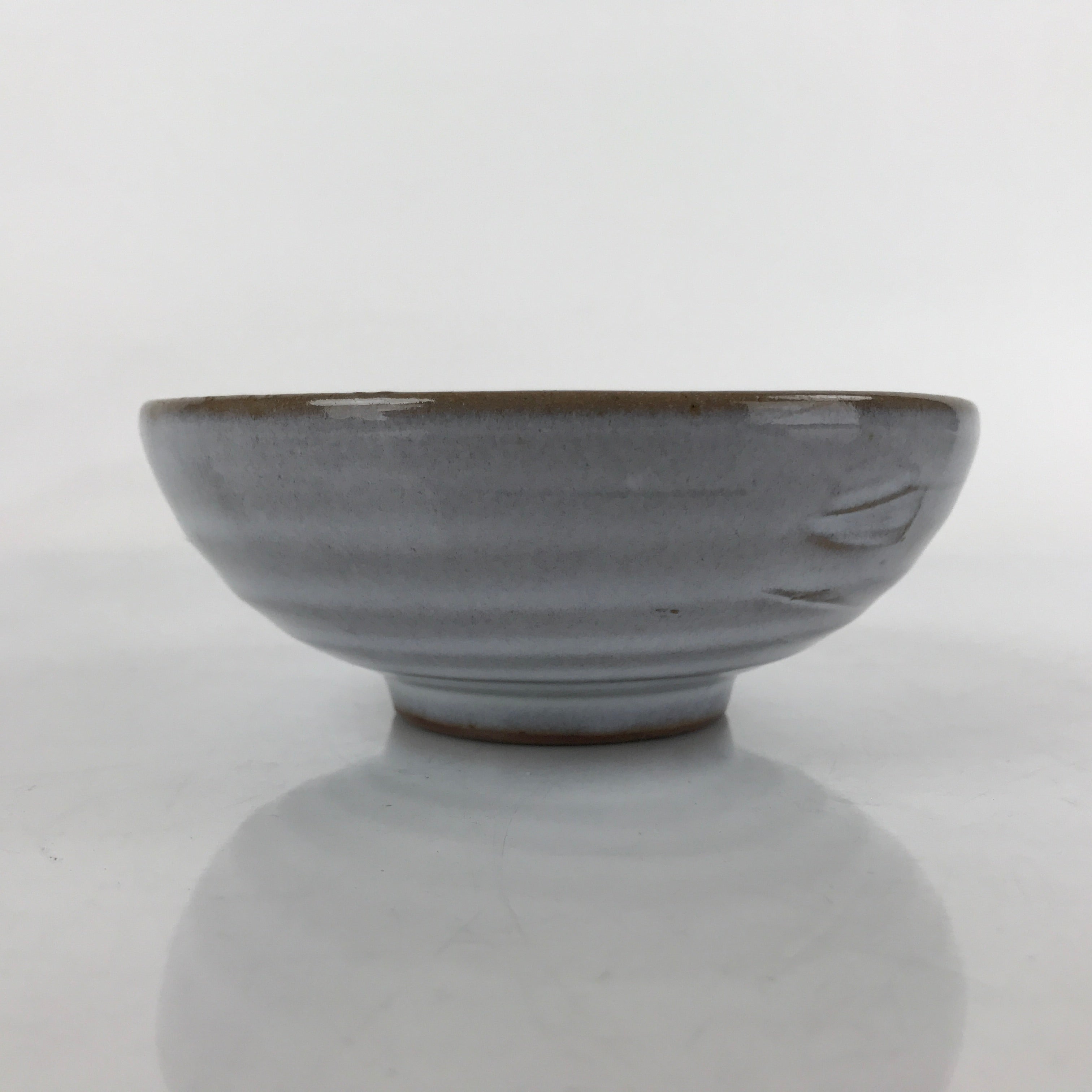 Japanese Ceramic Bowl Kobachi Vtg Side Dish Simple Design Gray Glaze Brown PY893