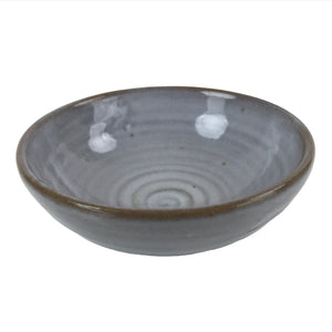 Japanese Ceramic Bowl Kobachi Vtg Side Dish Simple Design Gray Glaze Brown PY893