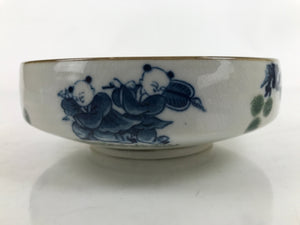 Japanese Ceramic Bowl Kobachi Vtg Side Dish White Karako Children Peony Y205