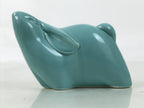 Japanese Ceramic Celadon Rabbit Figurine Vtg Zodiac Usagi Okimono Statue ST71