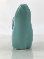 Japanese Ceramic Celadon Rabbit Figurine Vtg Zodiac Usagi Okimono Statue ST71