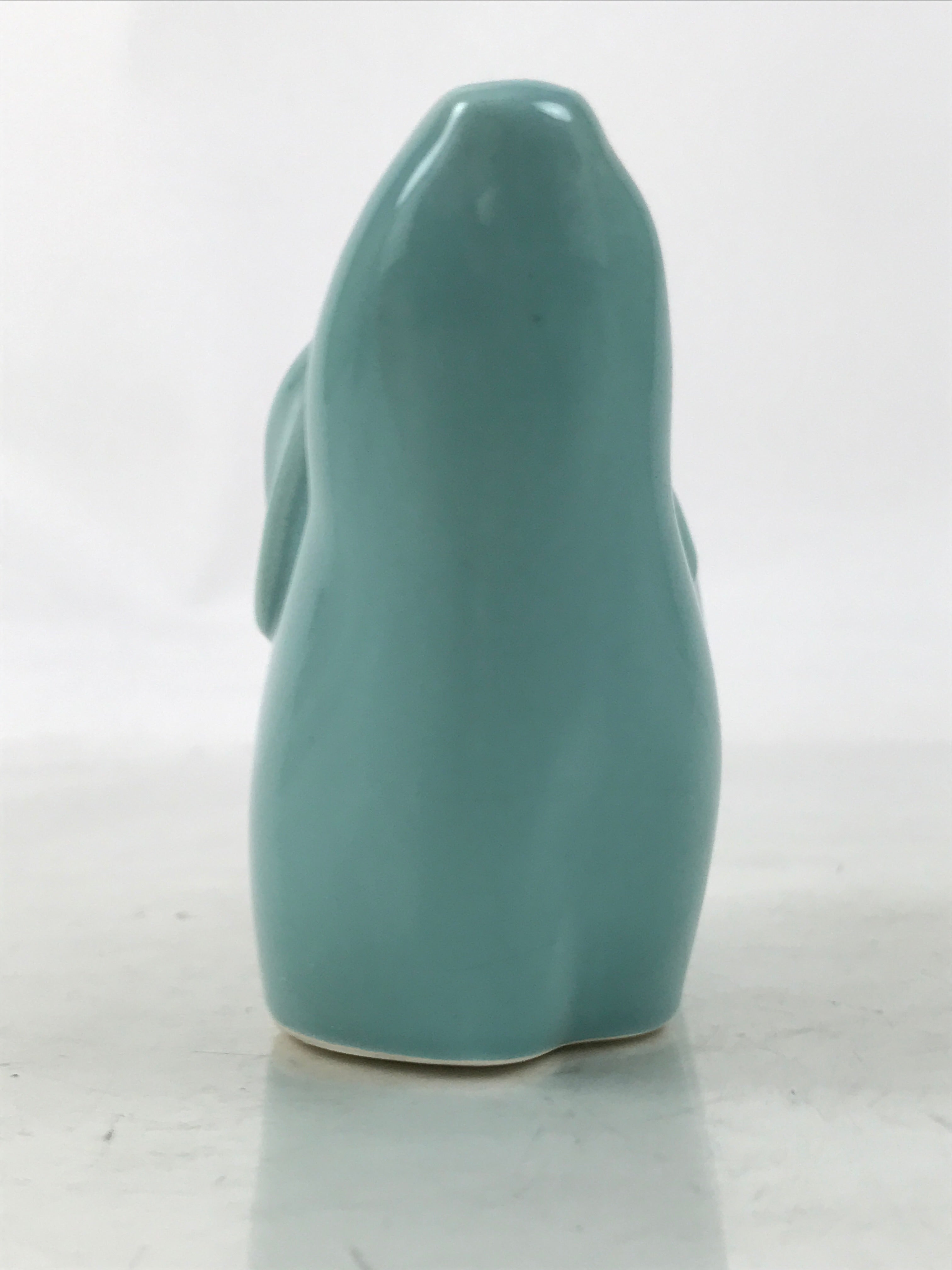 Japanese Ceramic Celadon Rabbit Figurine Vtg Zodiac Usagi Okimono Statue ST71