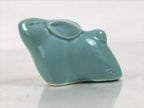 Japanese Ceramic Celadon Rabbit Figurine Vtg Zodiac Usagi Okimono Statue ST72
