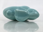Japanese Ceramic Celadon Rabbit Figurine Vtg Zodiac Usagi Okimono Statue ST72