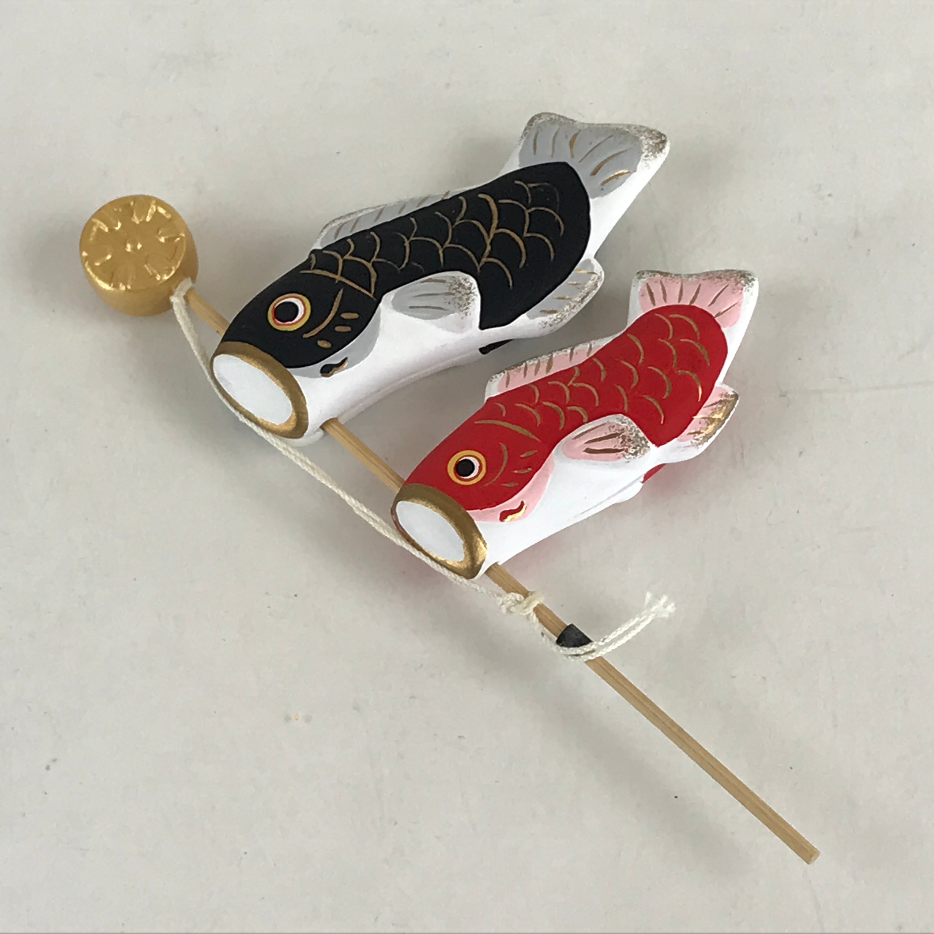 Japanese Ceramic Clay Doll Boy's Day Koinobori Indoor Decoration Carp Streamer I
