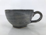 Japanese Ceramic Coffee Cup W/ Saucer Vtg Commemorative Teacup Gray White Y420