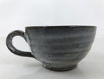 Japanese Ceramic Coffee Cup W/ Saucer Vtg Commemorative Teacup Gray White Y420