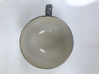 Japanese Ceramic Coffee Cup W/ Saucer Vtg Commemorative Teacup Gray White Y420