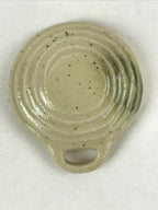 Japanese Ceramic Cup W/ Handle Lid Spoon Vtg Beige Green Condiment Box PY538