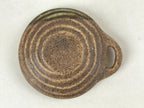 Japanese Ceramic Cup W/ Handle Lid Spoon Vtg Brown Green Condiment Box PY539