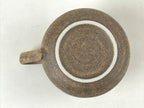 Japanese Ceramic Cup W/ Handle Lid Spoon Vtg Brown Green Condiment Box PY539